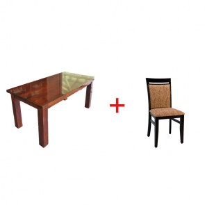 Mesa con 6 sillas de cedro
